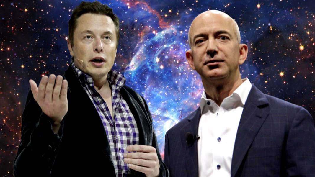 جف بزوس (Jeff Bezos) و ایلان ماسک (Elon Musk) 